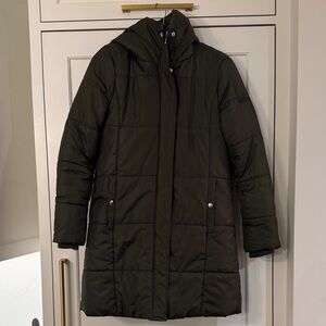 Sam Edelman Dark Green Puffer Coat